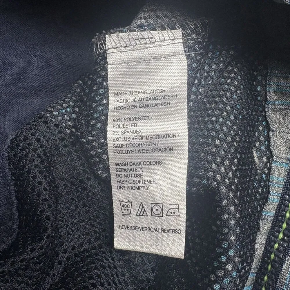 IZOD Golf Shorts Mens 33 Gray Teal Blue Plaid Check Straight Stretch Performance